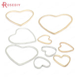 50PCS Brass Heart Shape Closed Rings Diy Jewelry Findings Accessories