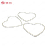50PCS Brass Heart Shape Closed Rings Diy Jewelry Findings Accessories