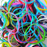 50PCS Silicone Hand Bracelets Sports Wristband For Kids Women Boy