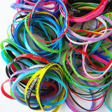 50PCS Silicone Hand Bracelets Sports Wristband For Kids Women Boy