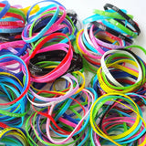 50PCS Silicone Hand Bracelets Sports Wristband For Kids Women Boy