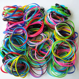 50PCS Silicone Hand Bracelets Sports Wristband For Kids Women Boy