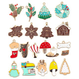 50PCS Christmas Oil Drop Alloy Pendant Keychain Necklace Bracelet Accessories