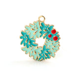 50PCS Christmas Oil Drop Alloy Pendant Keychain Necklace Bracelet Accessories