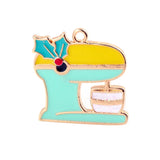 50PCS Christmas Oil Drop Alloy Pendant Keychain Necklace Bracelet Accessories