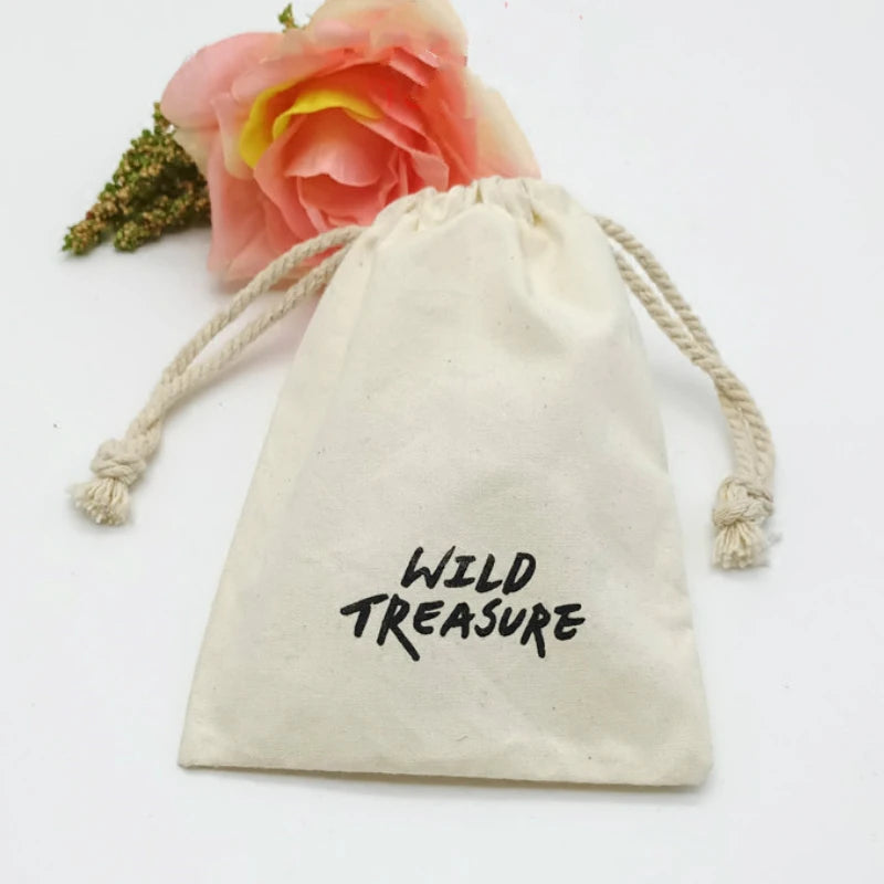 50PCS Cotton Gift Pouch Drawstring Bags Custom Logo Wedding Party Sack