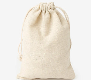 50PCS Cotton Linen Gift Bag Drawstring Pouch Wedding Candy Wrapping Logo Sack
