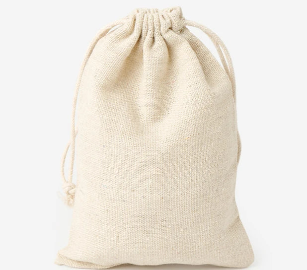 50PCS Cotton Linen Gift Bag Drawstring Pouch Wedding Candy Wrapping Logo Sack