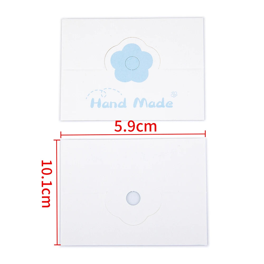 50PCS Flower Packaging Paper Cards for DIY Hairclip Barrettes Display