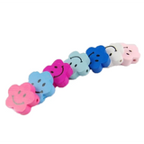 50PCS Plum Blossom Smiley Wooden Bead Spacer Beads DIY Jewelry Crafts Kids Toys