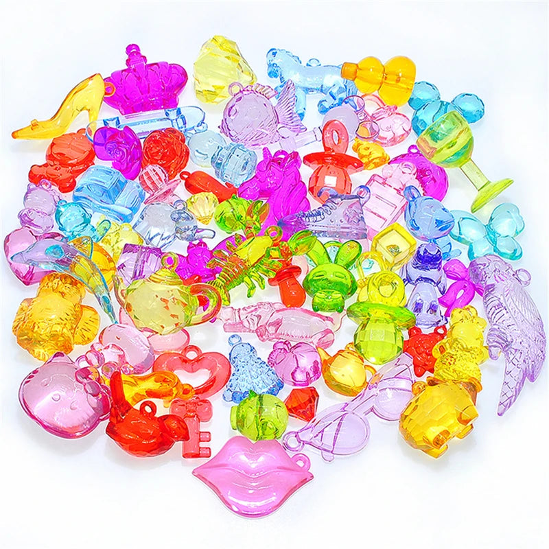 50PCS DIY Acrylic Beads Cartoon Animal Accessories Jewelry Making