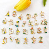 50PCS Flower Floral Alphabet Series Capital Letter DIY Jewelry