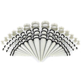 50PCS Ear Gauge Tapers Stretching Kits Acrylic Taper Plug Mixed Ear Flesh Tunnel