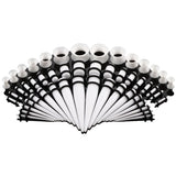 50PCS Ear Gauge Tapers Stretching Kit Plug Flesh Tunnel Expander Body Jewelry