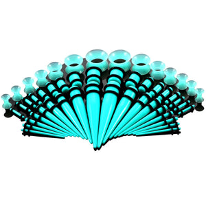 50PCS Ear Gauge Tapers Stretching Kits Acrylic Taper Plug Mixed Ear Flesh Tunnel