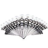 50PCS Ear Gauge Tapers Stretching Kits Acrylic Taper Plug Mixed Ear Flesh Tunnel
