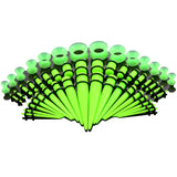 50PCS Acrylic Ear Gauge Tapers Stretching Kits Plug Mixed Flesh Tunnel