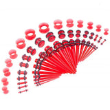 50PCS Acrylic Ear Gauge Tapers Stretching Kits Plug Mixed Flesh Tunnel