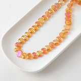 50PCS Flat Oval Glass Beads Cross Hole DIY Jewelry Making Supplies