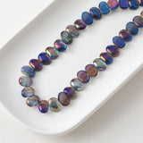 50PCS Flat Oval Glass Beads Cross Hole DIY Jewelry Making Supplies