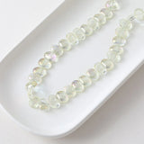 50PCS Flat Oval Glass Beads Cross Hole DIY Jewelry Making Supplies