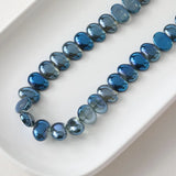 50PCS Flat Oval Glass Beads Cross Hole DIY Jewelry Making Supplies
