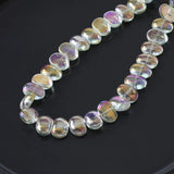 50PCS Flat Oval Glass Beads Cross Hole DIY Jewelry Making Supplies