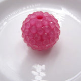 50PCS Hot Pink 20MM Neon Effect Chunky Resin Rhinestone Ball Beads