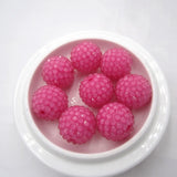 50PCS Hot Pink 20MM Neon Effect Chunky Resin Rhinestone Ball Beads