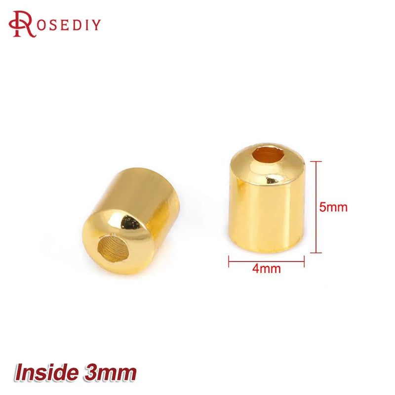 50PCS 18K Brass Leather Rope Tassel Caps Jewelry Making Supplies DIY Findings