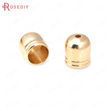 50PCS 18K Brass Leather Rope Tassel Caps Jewelry Making Supplies DIY Findings