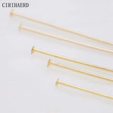 50PCS Jewelry Accessories 9 Words/Flat/Round Head Pins 14K Plated Metal Pin