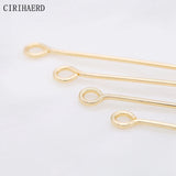 50PCS Jewelry Accessories 9 Words/Flat/Round Head Pins 14K Plated Metal Pin