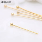 50PCS Jewelry Accessories 9 Words/Flat/Round Head Pins 14K Plated Metal Pin