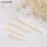 50PCS Jewelry Accessories 9 Words/Flat/Round Head Pins 14K Plated Metal Pin