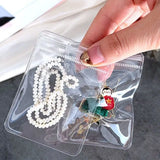 50PCS Jewelry Storage Bag Anti Oxidation PVC Transparent Sealing Bag