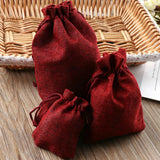 50PCS Jute Bag Vintage Burlap Sack Jewelry Packaging Pouch Wedding Candy