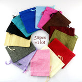 50PCS Jute Bag Vintage Burlap Sack Jewelry Packaging Pouch Wedding Candy