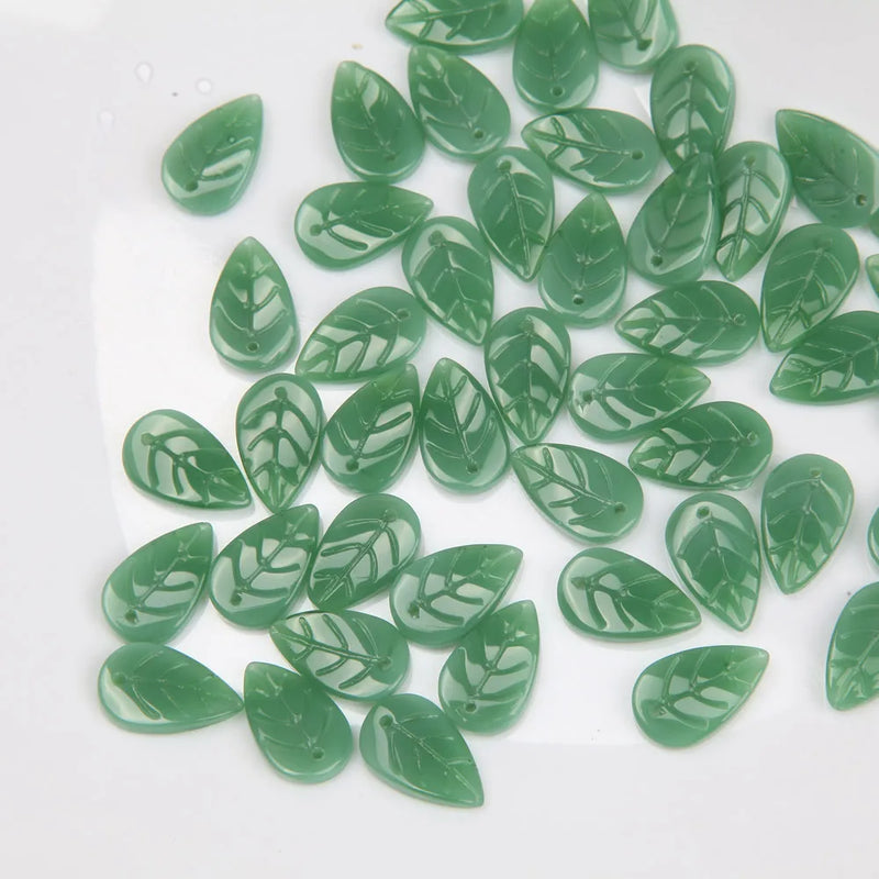 50PCS Leaf Pendants Charms for Jewelry Making Bracelet Supplies Necklace Diy