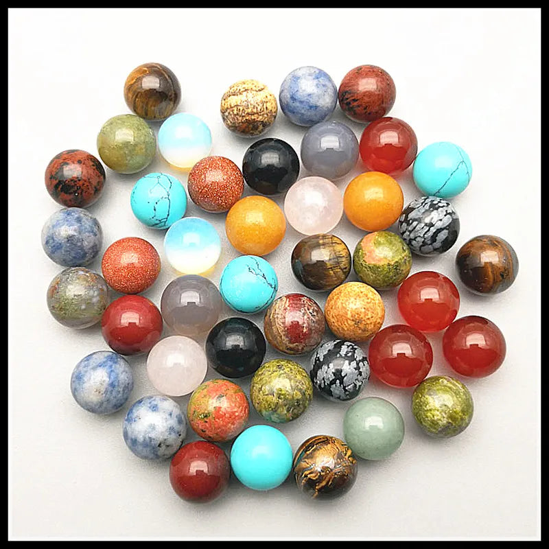 50PCS 8mm Loose Gem Stone Round Ball Natural Beads Jewelry Accesory