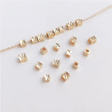 50PCS 2.5/3mm 14K Plated Cubic Brass Metal Beads for DIY Bracelet Making