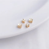 50PCS 2.5/3mm 14K Plated Cubic Brass Metal Beads for DIY Bracelet Making