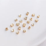 50PCS 2.5/3mm 14K Plated Cubic Brass Metal Beads for DIY Bracelet Making