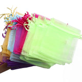 50PCS/Lot Organza Tulle Bag Drawstring Wedding Candy Jewelry Gift Bag