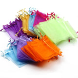 50PCS/Lot Organza Tulle Bag Drawstring Wedding Candy Jewelry Gift Bag