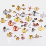 50PCS Stainless Steel Studs Blank Earring Bases DIY Jewelry Findings