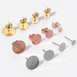 50PCS Stainless Steel Studs Blank Earring Bases DIY Jewelry Findings
