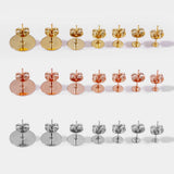 50PCS Stainless Steel Studs Blank Earring Bases DIY Jewelry Findings