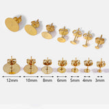 50PCS Stainless Steel Studs Blank Earring Bases DIY Jewelry Findings