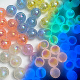 50PCS Luminous Acrylic Beads 16mm Round DIY Necklace Bracelets